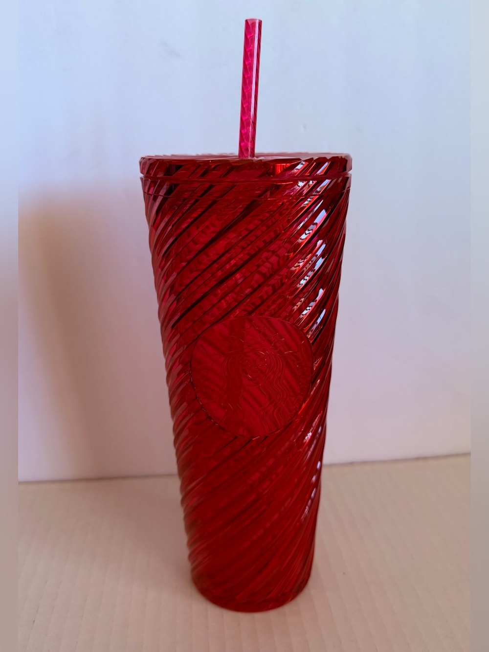 Starbucks Red Swirl Reusable Tumbler with Straw